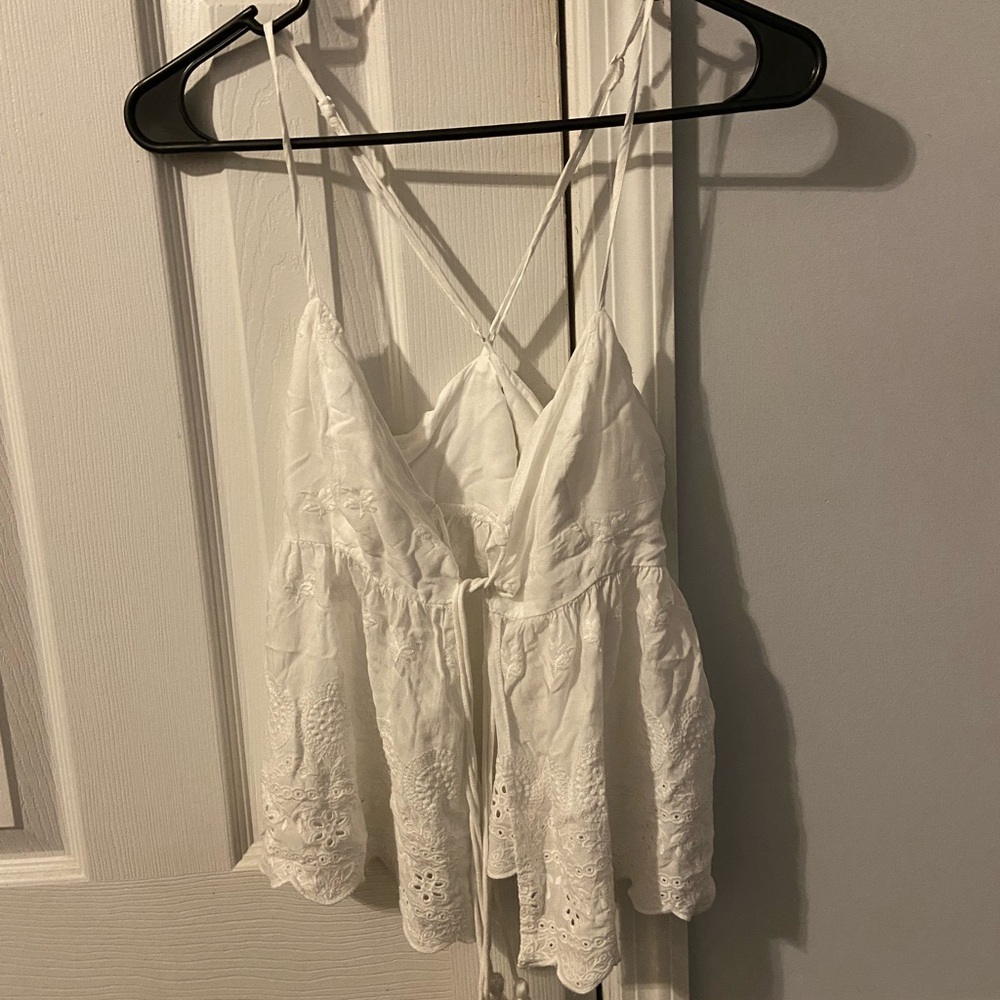 White Embroidered Women's Top